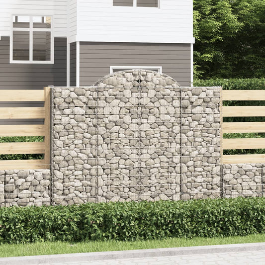 Arched Gabion Baskets 6 pcs 200x50x160/180 cm Galvanised Iron