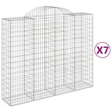 Arched Gabion Baskets 7 pcs 200x50x160/180 cm Galvanised Iron