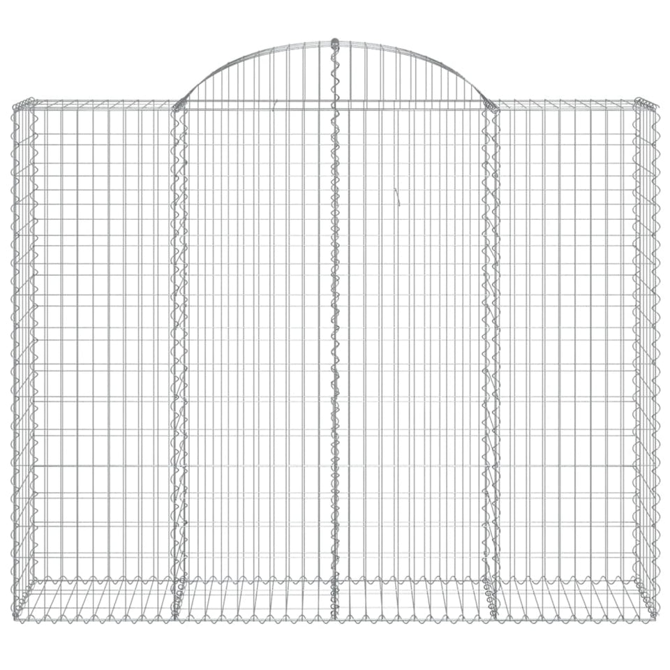 Arched Gabion Baskets 7 pcs 200x50x160/180 cm Galvanised Iron