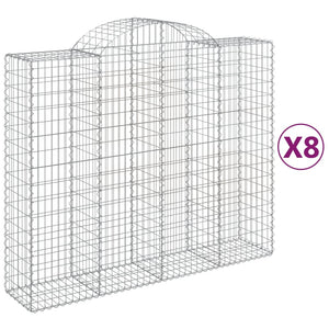 Arched Gabion Baskets 8 pcs 200x50x160/180 cm Galvanised Iron