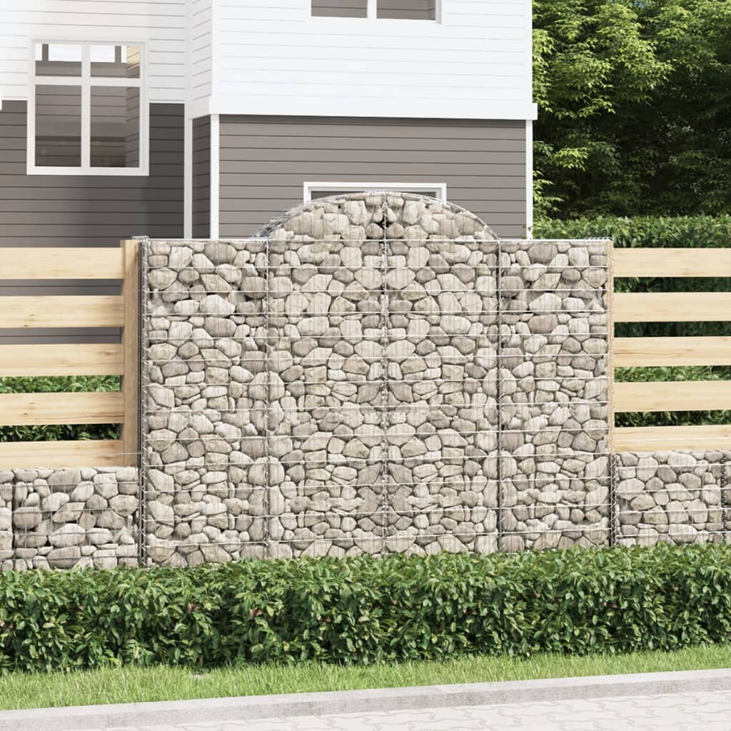 Arched Gabion Baskets 20 pcs 200x50x160/180 cm Galvanised Iron