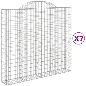 Arched Gabion Baskets 7 pcs 200x50x180/200 cm Galvanised Iron