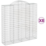 Arched Gabion Baskets 8 pcs 200x50x200/220 cm Galvanised Iron