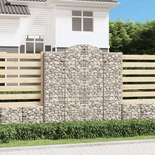 Arched Gabion Baskets 10 pcs 200x50x200/220 cm Galvanised Iron
