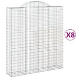 Arched Gabion Baskets 8 pcs 200x50x220/240 cm Galvanised Iron