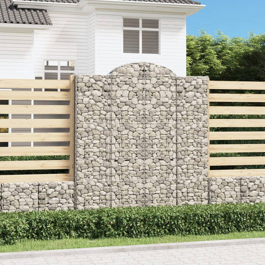 Arched Gabion Baskets 18 pcs 200x50x220/240 cm Galvanised Iron