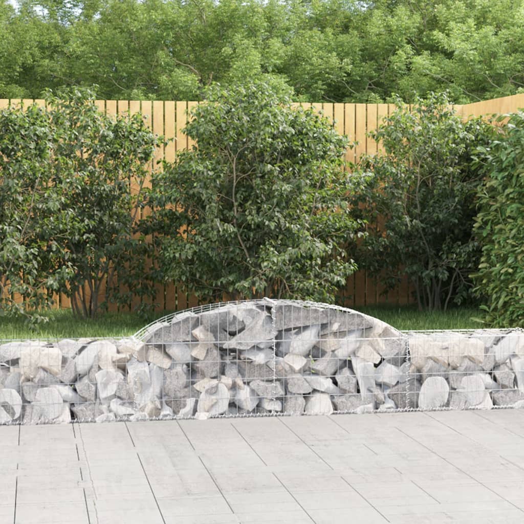 Arched Gabion Baskets 7 pcs 300x30x40/60 cm Galvanised Iron