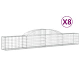 Arched Gabion Baskets 8 pcs 300x30x40/60 cm Galvanised Iron