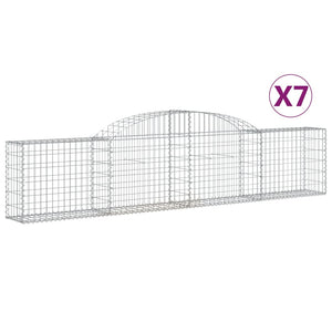 Arched Gabion Baskets 7 pcs 300x30x60/80 cm Galvanised Iron