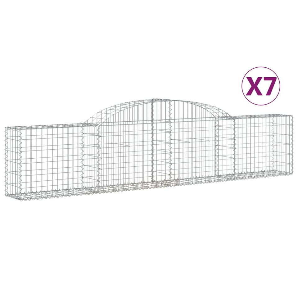 Arched Gabion Baskets 7 pcs 300x30x60/80 cm Galvanised Iron