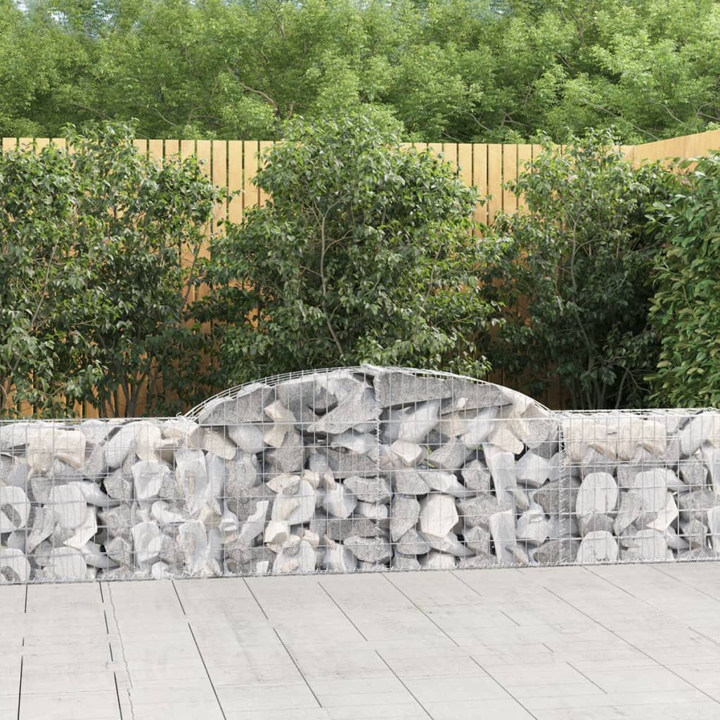 Arched Gabion Baskets 7 pcs 300x30x60/80 cm Galvanised Iron