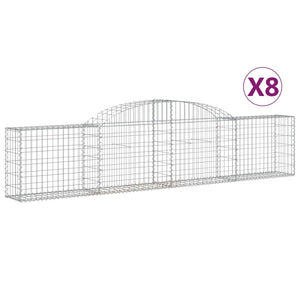 Arched Gabion Baskets 8 pcs 300x30x60/80 cm Galvanised Iron