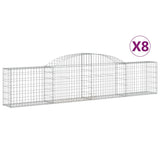 Arched Gabion Baskets 8 pcs 300x30x60/80 cm Galvanised Iron