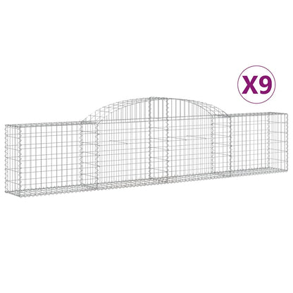 Arched Gabion Baskets 9 pcs 300x30x60/80 cm Galvanised Iron