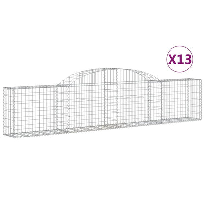 Arched Gabion Baskets 13 pcs 300x30x60/80 cm Galvanised Iron