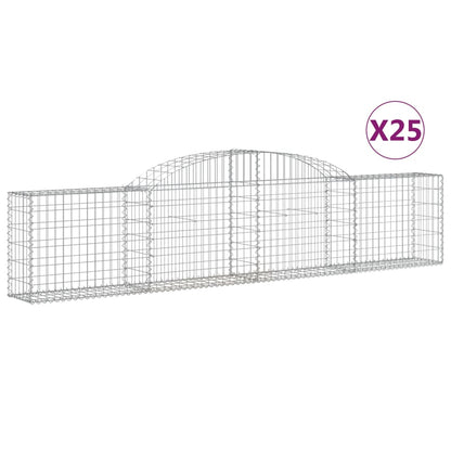 Arched Gabion Baskets 25 pcs 300x30x60/80 cm Galvanised Iron