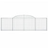 Arched Gabion Baskets 4 pcs 300x30x80/100 cm Galvanised Iron