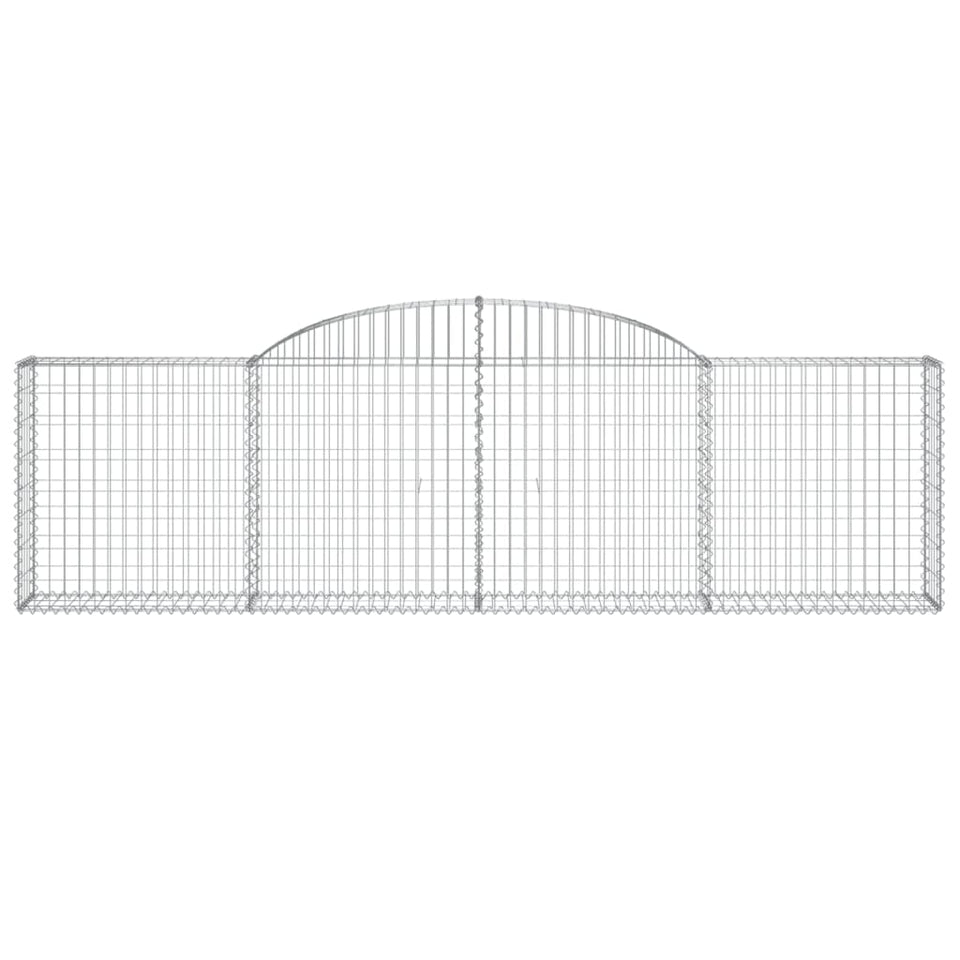 Arched Gabion Baskets 7 pcs 300x30x80/100 cm Galvanised Iron