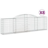 Arched Gabion Baskets 8 pcs 300x30x80/100 cm Galvanised Iron