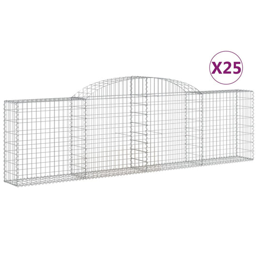 Arched Gabion Baskets 25 pcs 300x30x80/100 cm Galvanised Iron