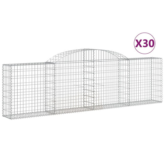 Arched Gabion Baskets 30 pcs 300x30x80/100 cm Galvanised Iron