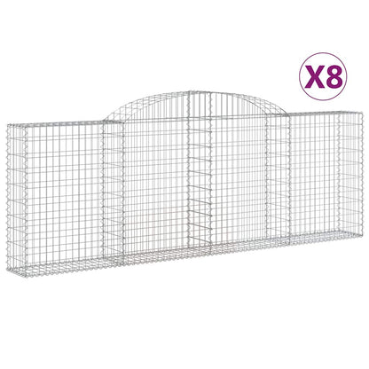 Arched Gabion Baskets 8 pcs 300x30x100/120 cm Galvanised Iron