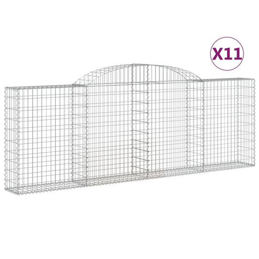 Arched Gabion Baskets 11 pcs 300x30x100/120 cm Galvanised Iron
