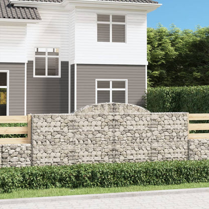 Arched Gabion Baskets 4 pcs 300x30x120/140 cm Galvanised Iron