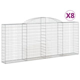 Arched Gabion Baskets 8 pcs 300x30x120/140 cm Galvanised Iron