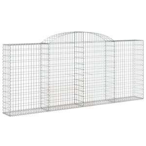 Arched Gabion Baskets 9 pcs 300x30x120/140 cm Galvanised Iron