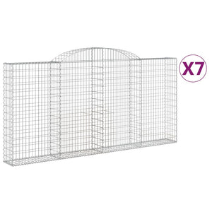 Arched Gabion Baskets 7 pcs 300x30x140/160 cm Galvanised Iron