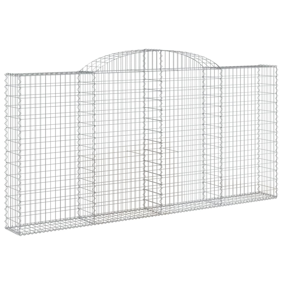 Arched Gabion Baskets 9 pcs 300x30x140/160 cm Galvanised Iron