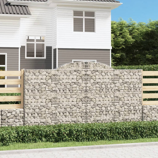 Arched Gabion Baskets 2 pcs 300x30x160/180 cm Galvanised Iron