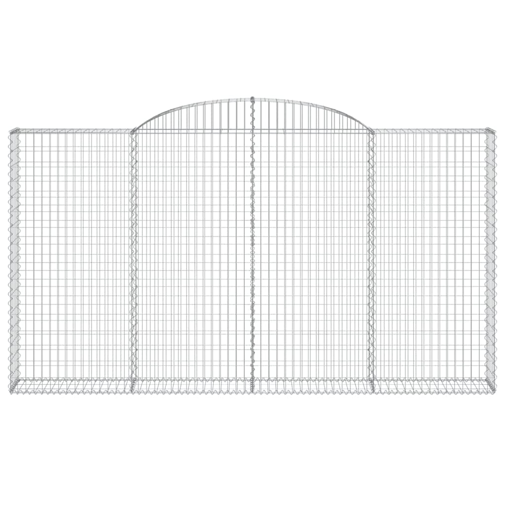Arched Gabion Baskets 4 pcs 300x30x160/180 cm Galvanised Iron