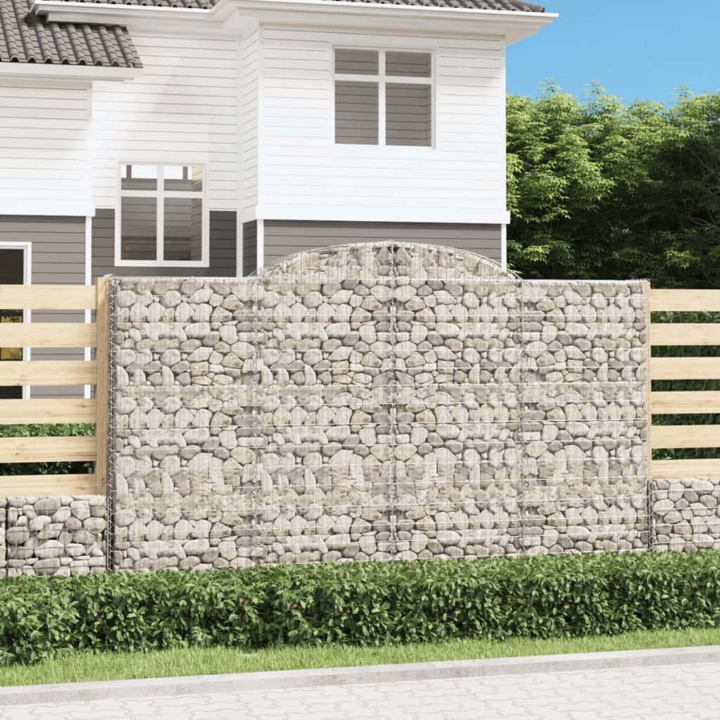 Arched Gabion Baskets 2 pcs 300x30x180/200 cm Galvanised Iron