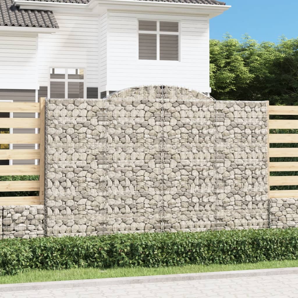 Arched Gabion Baskets 4 pcs 300x30x200/220 cm Galvanised Iron