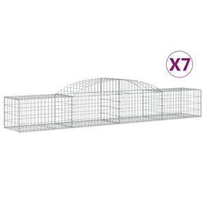 Arched Gabion Baskets 7 pcs 300x50x40/60 cm Galvanised Iron