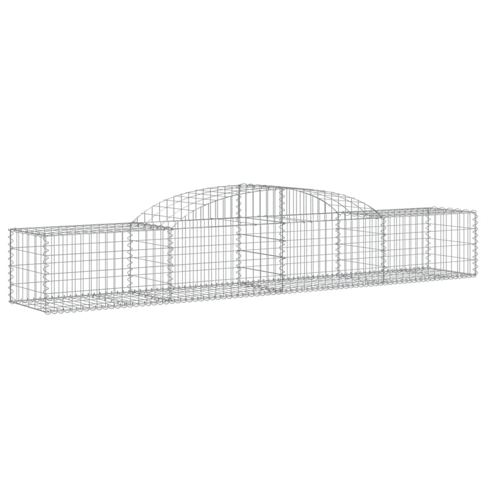 Arched Gabion Baskets 7 pcs 300x50x40/60 cm Galvanised Iron