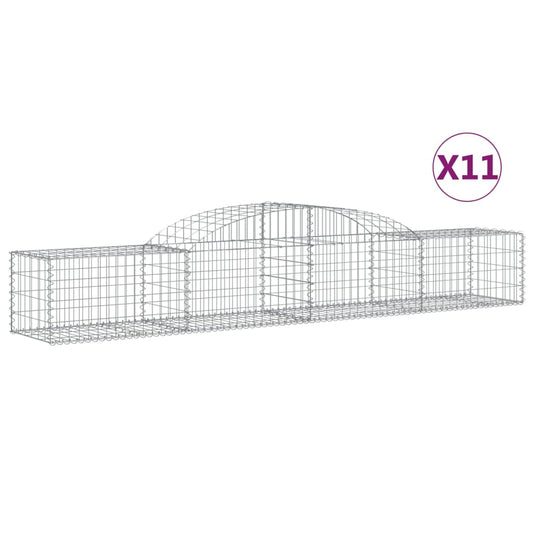 Arched Gabion Baskets 11 pcs 300x50x40/60 cm Galvanised Iron