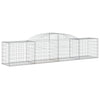 Arched Gabion Baskets 2 pcs 118.1"x19.7"x23.6"/31.5" Galvanized Iron