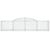 Arched Gabion Baskets 2 pcs 118.1"x19.7"x23.6"/31.5" Galvanized Iron