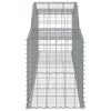 Arched Gabion Baskets 2 pcs 118.1"x19.7"x23.6"/31.5" Galvanized Iron