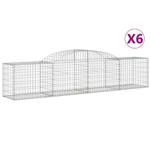 Arched Gabion Baskets 6 pcs 300x50x60/80 cm Galvanised Iron