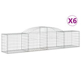 Arched Gabion Baskets 6 pcs 300x50x60/80 cm Galvanised Iron