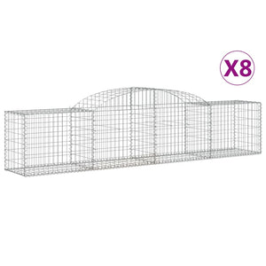 Arched Gabion Baskets 8 pcs 300x50x60/80 cm Galvanised Iron