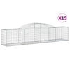 Arched Gabion Baskets 15 pcs 300x50x60/80 cm Galvanised Iron