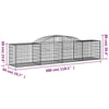 Arched Gabion Baskets 15 pcs 300x50x60/80 cm Galvanised Iron