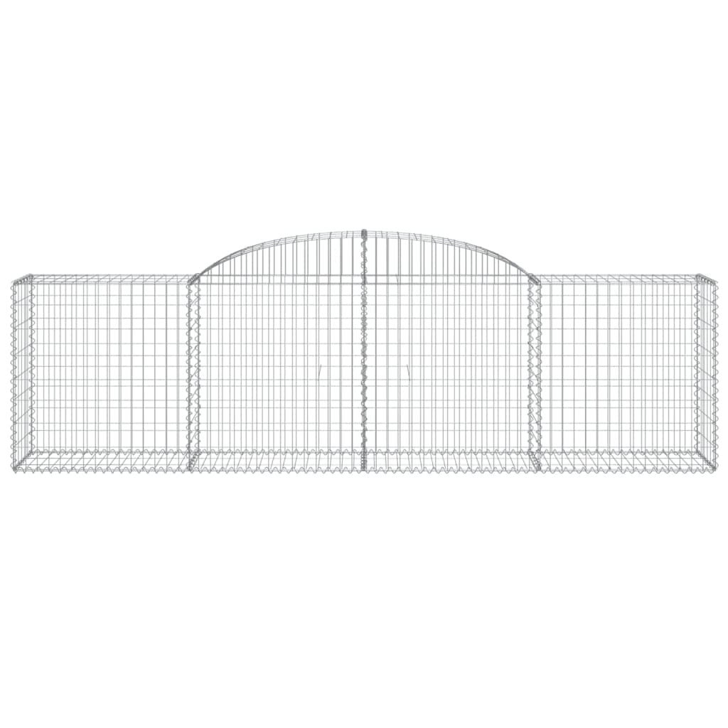 Arched Gabion Baskets 4 pcs 300x50x80/100 cm Galvanised Iron