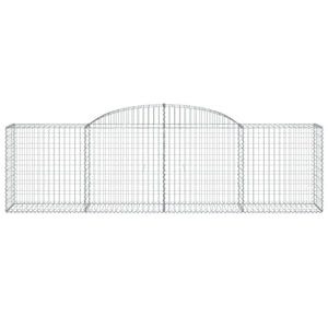 Arched Gabion Baskets 8 pcs 300x50x80/100 cm Galvanised Iron