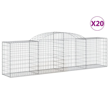 Arched Gabion Baskets 20 pcs 300x50x80/100 cm Galvanised Iron